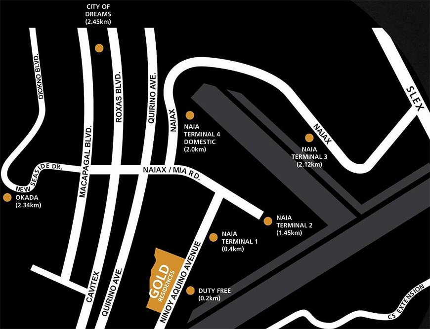 Gold Residences across NAIA Terminal 1 Sucat Parañaque by SMDC